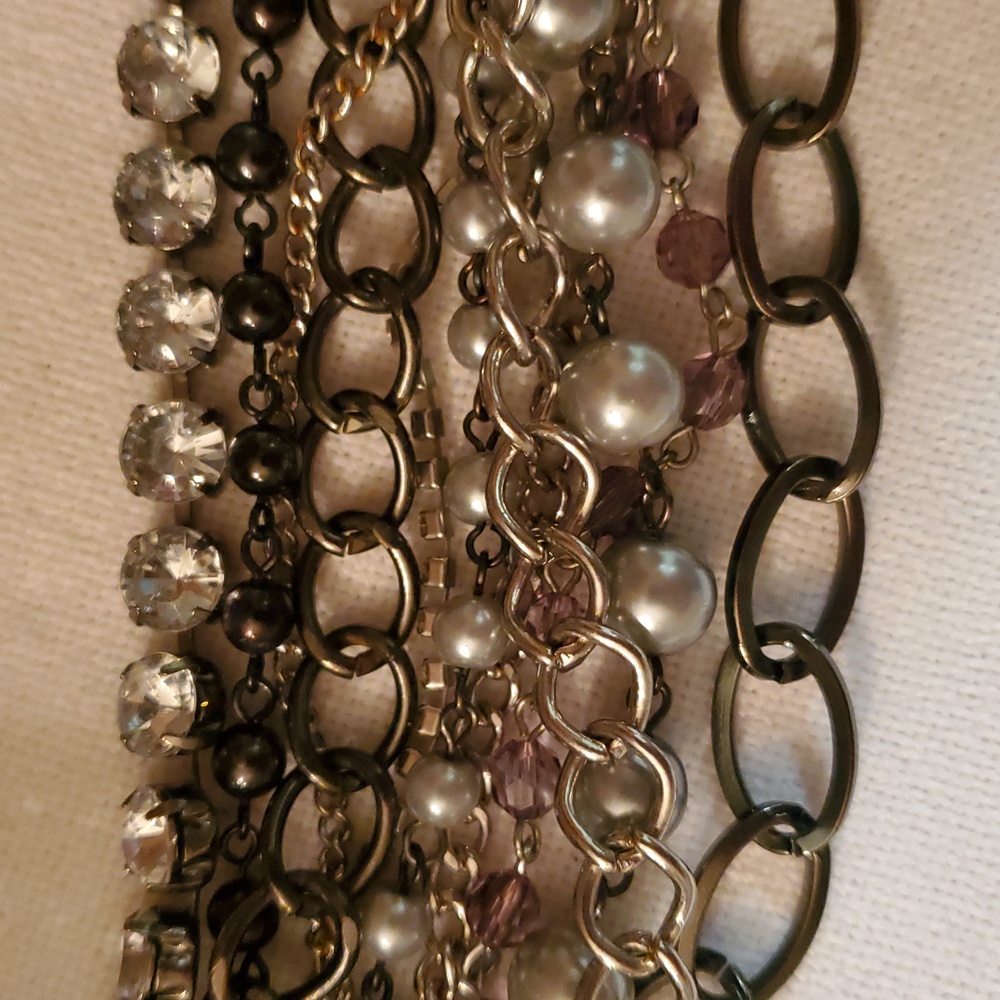 Elegant Silver and Black Beaded Bracelet. 8inch